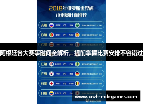 阿根廷各大赛事时间全解析，提前掌握比赛安排不容错过