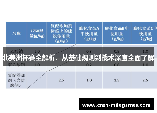 北美洲杯赛全解析:从基础规则到战术深度全面了解 北美洲杯赛全解析:从基础规则到战术深度全面了解